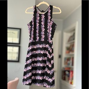 H&M Pansy Floral Print Fit and Flare Dress